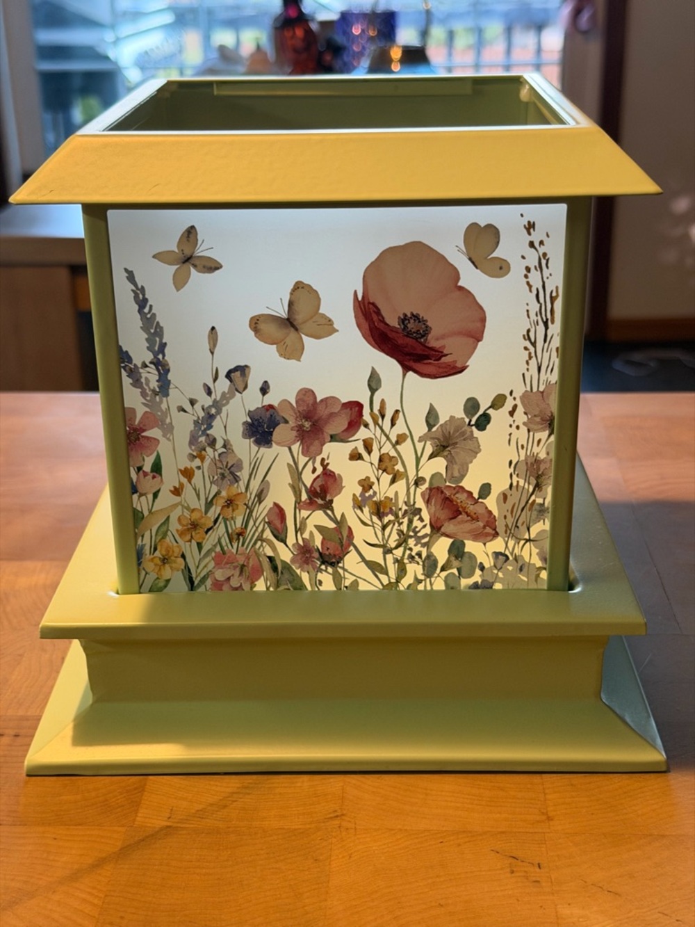 Homeworx - Yellow Floral Lantern with Botanical Print Panels